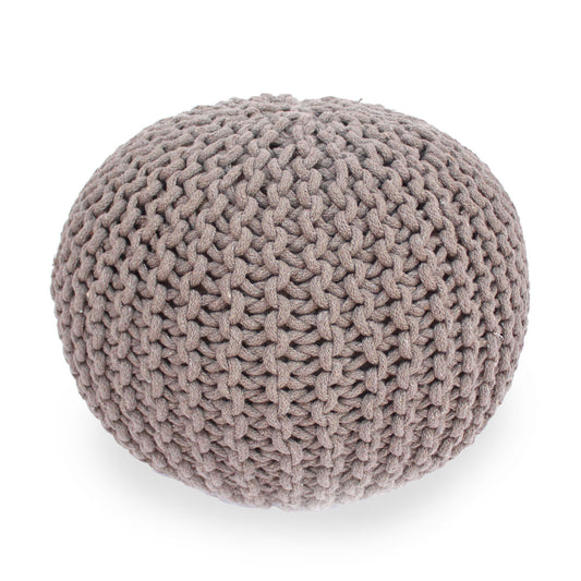 Moro - Knitted Round Pouf With Pumpkin Shape