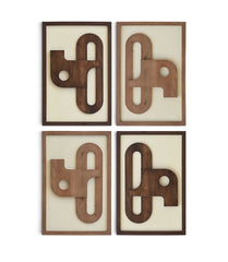 Arid - 4 Piece Two-Color Wall Art - Natural