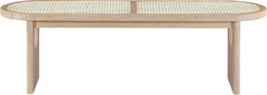 Canovia - Solid Wood And Faux Cane Bench