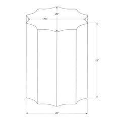 Drum Accent Side Table, Stylish Scalloped Design