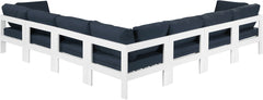 Nizuc - Outdoor Patio 7 Piece Modular Sectional With White Frame