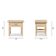 Rowan - Side Table With Drawer - Light Brown