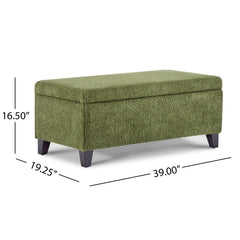 Storage Ottoman With Flip Top Lid - Retro Green