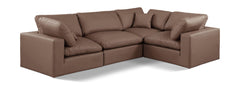 Comfy - 4 Piece Faux Leather Modular Sectional