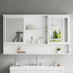 Wall Mounted Bathroom Medicine Cabinet With Double Mirrored Doors