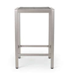 Outdoor 43" Aluminum Bar Table With Rattan Table Top - Gray