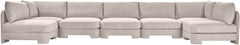 Hammond - Velvet Performance Fabric Upholstered 7 Piece U-Shaped Armless Sectional