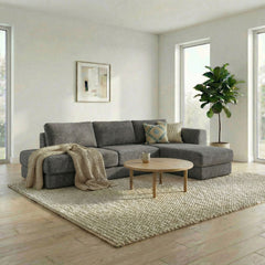 L-Shaped Modular Sofa With Double Layer Cushion