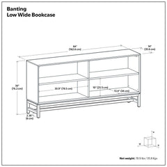 Banting - Low Wide Bookcase - Walnut Brown