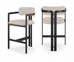 Aurum - Vegan Leather Upholstered Counter Stool - Taupe