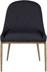 Ferro - Upholstered Dining Side Chair With Brushed Gold Legs
