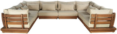 Mirella - 8 Piece Water Resistant Fabric Upholstered Outdoor Patio Modular Sectional