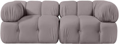 Orin - Velvet Performance Fabric Upholstered 2 Piece Modular Sofa (2 Corner Chairs)