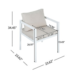 All-Weather Outdoor Dining Chair (Set of 2) - Beige / White