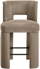 Zuno - Velvet Performance Fabric Upholstered Counter Stool (Set of 2)