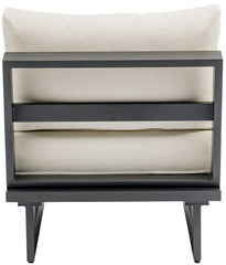 Maldives - Water Resistant Outdoor Patio Armless Chair With Gray Frame - Cream