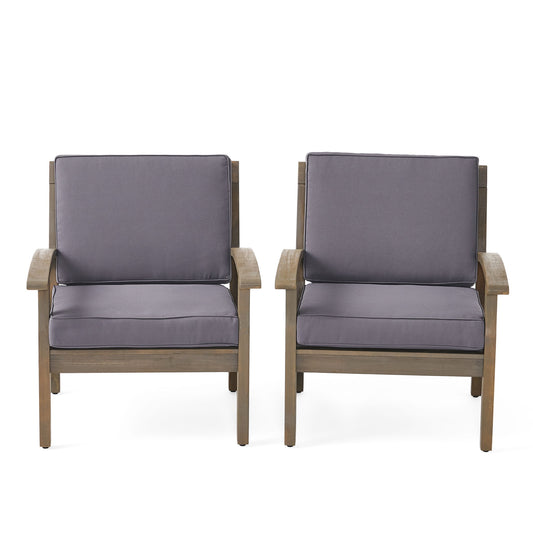 Peyton Club Chair Outdoor Seating Acacia Wood 32.25 X 28.00 X 31.25"