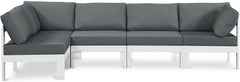 Nizuc - Outdoor Patio 4 Piece Modular Sectional With White Frame