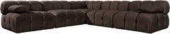 Orin - Velvet Fabric 5 Piece Modular Sectional