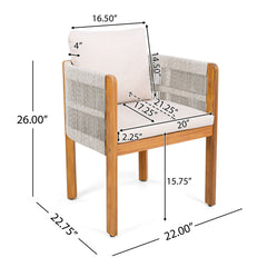 Outdoor Dining Set With Table And Rope Chairs
