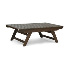 Outdoor Acacia Wood Coffee Table With Open Slat Design - Gray