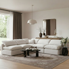 Indulge - Velvet 5 Piece Modular Corner Armless Sectional
