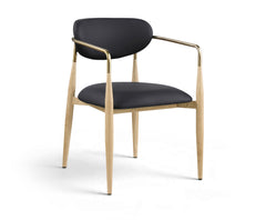 Ronda - Vegan Leather Upholstered Dining Arm Chair - Natural Legs