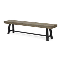 Outdoor Patio Bench - Gray / Black