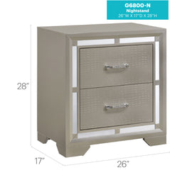 Elegant Nightstand - Champagne