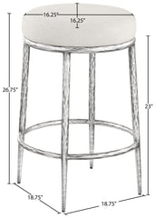 Ferro - Upholstered Backless Counter Stool With Brushed Silver Base