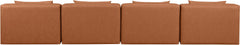 Cube - Modular 4 Piece Armless Sofa - Cognac