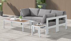 Nizuc - Outdoor Patio 4 Piece Modular Sectional With White Frame