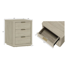 Evelyn - Nightstand With 3 Drawers, Smooth Rounded Edges