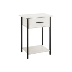 Contemporary 2 Tier Accent Table With Storage Drawer