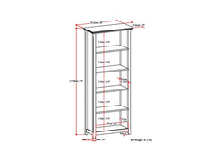 Amherst - 5 Shelf Bookcase - Light Brown