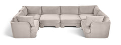Hammond - Velvet Performance Fabric Upholstered 6 Piece U-Shaped Sectional