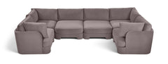 Hammond - Velvet Performance Fabric Upholstered 6 Piece U-Shaped Sectional