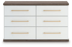 Kendanport - 3 Pc. - Dresser And 2 Nightstands - Brown / White