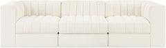 Rummi - Velvet Performance Fabric Upholstered 3 Piece Modular Sofa