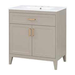 Bathroom Vanity With Sink Top, Adjustable Shelf, Door Organizers