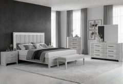 Elsie - King Bed With LED - Light Gray