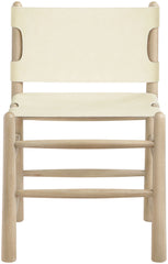 Santos - Vegan Leather Upholstered Dining Chair With Stained Natural Base (Set of 2)