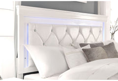Pompei - King Bed With LED - White