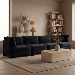Hammond - Velvet Performance Fabric Upholstered 4 Piece Sofa