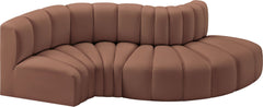Arc - Faux Leather 4 Piece L-Shaped Modular Sofa