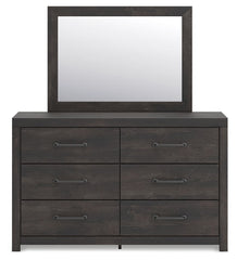 Hollivern - 4 Pc. - Twin Panel Storage Bed, Dresser, Mirror And Chest - Dark Gray