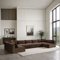 Shaggy - 7 Piece Modular U-Shaped Armless Sectional