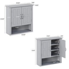 Multi Functional Wall Mounted Cabinet With Adjustable Shelves For Bathroom