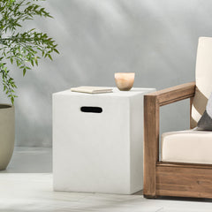 Modern Style Tank Holder / Side Table weight Concrete - White