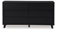 Danziar - Six Drawer Dresser - Black